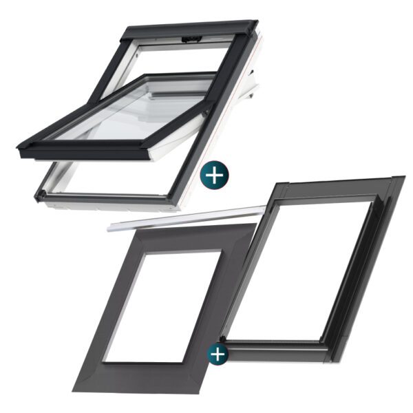 Velux Okno dachowe 3-szyby PREMIUM GLU 0061 SK08 114x140+kołnierz EDS+BFX